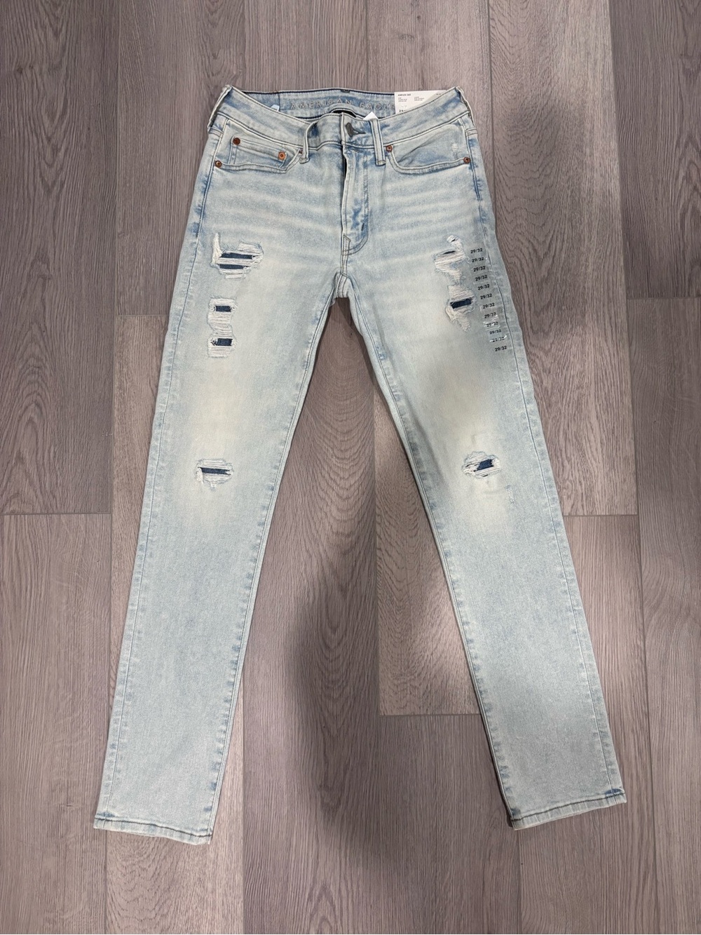 American Eagle Outfitters Light Blue Slim Straight Distressed Jeans